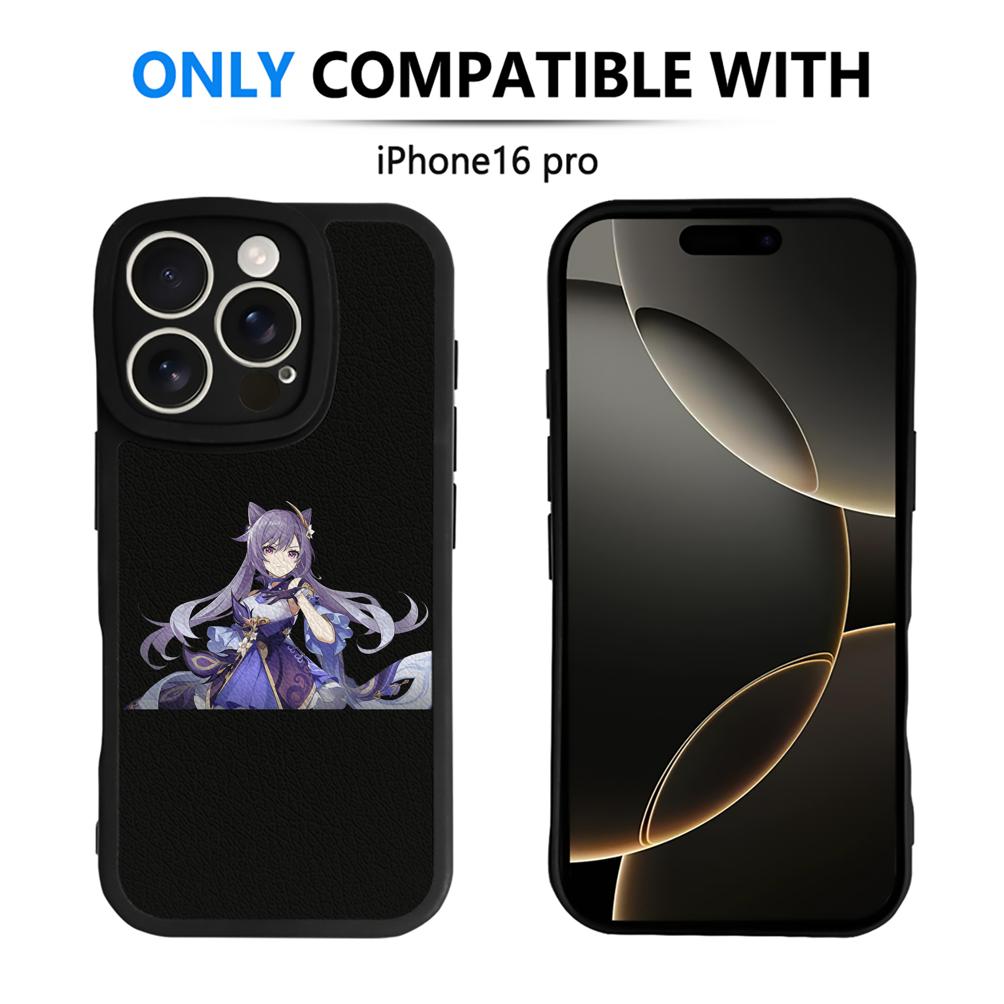 げんし神 刻晴 こくせい genshin Kokusei 【iPhone 16シリーズ対応】シリコンスマホケース（レザー調） 材質：シリコン